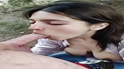 Cumming inside a girl in the woods